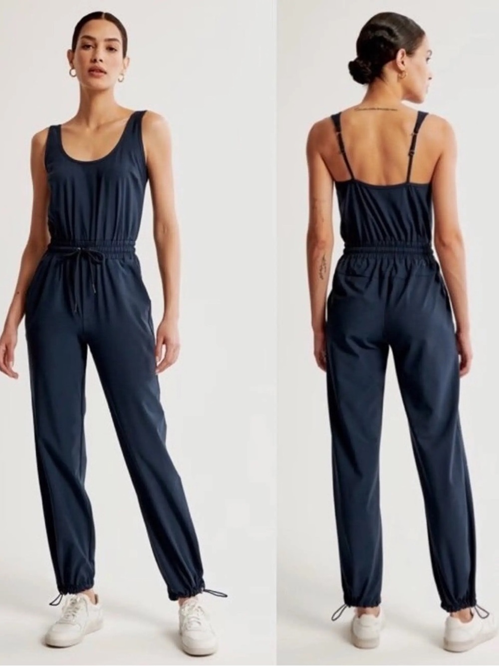 Abercrombie & Fitch Navy Drawstring Jumpsuit